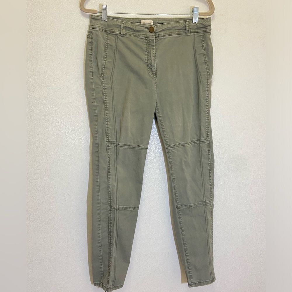 Chico's - Utility Green Brooke Seamed Regular Slim Leg Twill Pants - size 8/29